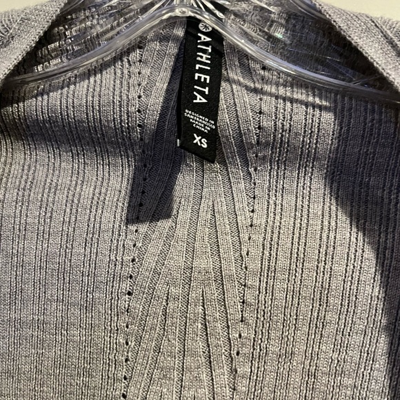 Athleta Gray Women's Merino Wool Open Front Sweater - Picture 3 of 5